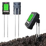 ATMWM Boden-PH-Meter-Tester 6 in 1, Bodenmessgerät, Bodentester Feuchtigkeitsmessgerät, PH Wert Messgerät Boden für Rasen,Gewächshaus, Garten, Balkonblumen und Pflanzen