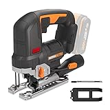 WORX NITRO WX542.9 Akku-Pendelhub-Stichsäge 20V - Bürstenloser Motor - Profi Stichsäge Mit Absaug-Adapter - Ideal Auch Für Gehrungsschnitte - PowerShare Kompatibel - Ohne Akku & Ladegerät