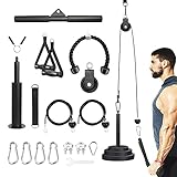 Leogreen LAT System Seilzug, Fitness-Seilzug-Kabelsystem (180cm & 230cm), Unterarm-Handgelenkrollen-Trainer Armkrafttraining, für Bizeps Curl, Unterarm, Trizeps, Heimtrainingsgeräte