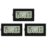 Thlevel Mini Digital Thermometer Hygrometer Temperatur Luftfeuchtigkeit Tester für Büro Wohnzimmer Gewächshaus Innen (3PCS)