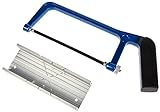 Werkzeyt Schneidladen-Set Alu, 2tlg. - Blau/Schwarz - Allzwecksäge mit Metallsägeblatt 150 mm - Aluminiumschneidlade 140 x 40 x 20 mm/Bügelsäge/Eisensäge/Holzsäge / CP804162