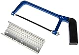 Werkzeyt Schneidladen-Set Alu, 2tlg. - Blau/Schwarz - Allzwecksäge mit Metallsägeblatt 150 mm - Aluminiumschneidlade 140 x 40 x 20 mm/Bügelsäge/Eisensäge/Holzsäge / CP804162