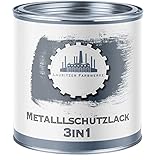 Lausitzer Farbwerke Metallschutzfarbe 3in1 traditioneller Metallschutzlack 3-in-1 Metallfarbe Metalllack Farbe für Metall, Stahl, Eisen, Zink und Aluminium (1 L, Anthrazitgrau (RAL 7016))