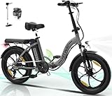 HITWAY E Bike Elektrofahrrad E-Fahrrad 20 Zoll Fat Tire faltbares Elektrofahrrad, 250W/36V/12 Ah Akku, Maximale Laufleistung 35–90 km