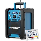 Blaupunkt BSR 300 Baustellenradio mit Akku – Tragbares Radio mit Bluetooth 5.3 robust (AUX-IN, 10 Watt RMS, DAB+, Schutzklasse IPX5)