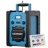 Blaupunkt BSR 30 Baustellenradio mit Akku – Tragbares Radio mit Bluetooth 5.3 robust (AUX-IN, 10 Watt RMS, Schutzklasse IPX5)