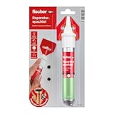 fischer Reparaturspachtel, fertige Spachtelmasse in Naturweiß, repariert Löcher & Risse, schwundfrei, geeignet für Holz, Beton, Putz, Mauerwerk uvm., 70 ml (37 g)