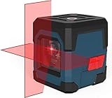 Kreuzlinienlaser, RockSeed Selbstnivellierend Linienlaser, 1m Stoßfest Drehbar Vertikale/Horizontale Roter Laser Level, IP54 Staub & Wasserschutz inkl. 2*AA Batterien & Schutztasche