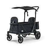 KETTLER Klappbollerwagen COMPACT in Schwarz | Tablett & Getränkehalter GRATIS | Faltbar mit Sonnenverdeck | Platzsparend (Flur & Auto) | Wendig & leicht fahrbar | Robust | 70kg Traglast | 1-2 Kinder