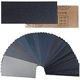 Mesybveo 42 Stück Schleifpapier Set, Trockenes Nasss Chleifpapier von 60-5000 Körnung, 23 x 9 cm Sandpaper, Schleifpapier Siliziumkarbid, Schleiftpaper für Stein, Metall, Holz, Wände, Autos