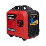 LONCIN 2300W Stromgenerator Inverter Stromerzeuger Benzin Stromversorgung mit USB-Ausgang Leicht Tragbar Generator für Outdoor Camping RV Anhänger Home Backup Power, 17kg Rot GR2300iS