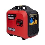 LONCIN 2300W Stromgenerator Inverter Stromerzeuger Benzin Stromversorgung mit USB-Ausgang Leicht Tragbar Generator für Outdoor Camping RV Anhänger Home Backup Power, 17kg Rot GR2300iS