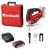 Einhell Akku-Stichsäge TC-JS 18 Li (1x2,5 Ah) Power X-Change (Li-Ion, 18 V, Pendelhubfunktion, Absaugadapter, inkl. 1x 2,5 Ah Akku, Ladegerät und Koffer)