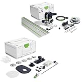 Festool Oberfräse OF 1010 REBQ-FS-Set+Box (mit Seitenanschlag, Lichtmodul, Spannzange, Gabelschlüssel, plug it-Netzkabel, Zubehör-Set, Fräserbox, Führungsschiene), im Systainer