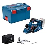 Bosch Professional 18V System Akku Hobel GHO 18V-26 (bürstenloser Motor, inkl. Staubbeutel, Parallelanschlag, 1x Wood Razor Wendemesser, L-BOXX, ohne Akku/ Ladegerät)