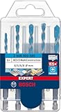 Bosch 5x EXPERT HEX-9 Multi Construction Bohrer-Set (für Beton, Weiche Fliesen, Ø 4-8 mm, Professional Zubehör Schlagbohrer/Schrauber, Bohrmaschine/Schrauber)