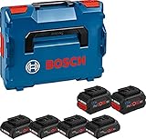 Bosch Professional 18V System Akku Set: 4x ProCORE18V 4.0Ah + 2x ProCORE18V 8.0Ah (inkl. L-BOXX-Einlage für Starter-Sets, in L-BOXX)