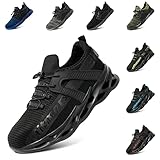 Hitmars Sicherheitsschuhe Herren Damen Arbeitsschuhe S3 S1 S1P S2 Leicht Sportlich Sommer Stahlkappenschuhe mit Stahlkappe Unisex Arbeitsschutzschuhe 1 Schwarz 38