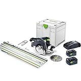 Festool Akku-Handkreissäge HKC 55 5,0 EBI-Set-FSK 420 (mit Akkupacks, Schnellladegerät, Kreissägeblatt, Innensechskantschlüssel, Kappschiene), im Systainer