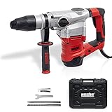 HECHT Bohrhammer & Stemmhammer – Starke 9,0 Joule – 1600 Watt – max 560 U/min - SDS MAX leichte Werkzeugaufnahme – Top Kombihammer/Schlagbohrmaschine - Set 1 x Bohrer & 1 x Meißel – Zubehör, Koffer