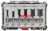 Bosch Professional 6tlg. Nutfräser Set (für Holz, Zubehör Oberfräsen mit 8 mm Schaft)