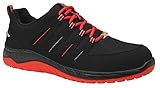 ELTEN Sicherheitsschuhe MADDOX black-red Low ESD S3, Damen und Herren, Textil, Stahlkappe, leicht, sportlich, Schwarz/Rot, Größe: 42