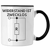 Trendation - Handwerker Elektronen Widerstand Ist Zwecklos Tasse Geschenk Elektriker Geschenkidee Männer Elektro-Meister (Schwarz)