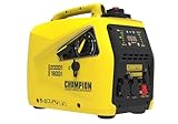 Champion Power Equipment Stromerzeuger Benzin + Gas (2000 Watt, Strom Inverter, Generator mit LED-Anzeige, Dual Fuel, extrem leise) 8200i-E-DF-EU, Gelb