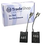 2x Trade-Shop Motorkohlen Kohlebürsten (Aufschrift A65/A69) 6x16x24mm kompatibel mit Bosch MH 10-SE, 11316EVS, 11223EVS ersetzt 1.617.014.126