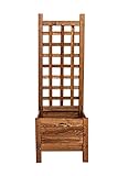 mein schöner Garten Blumenkasten Rankgitter Holz – Pflanzkasten Sichtschutz – Spalier aus Kiefernholz für Garten und Balkon – Hochbeet mit Rankhilfe für Kletterpflanzen – Dunkelbraun 40x40x120cm