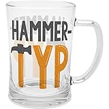 GRUSS & CO Bierglas mit Spruch 'Hammertyp' | Glas, 60 cl, Bierglas mit Motiv | Männergeschenk, Geschenk lustig | 47839