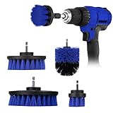 4 Stück Bürstenaufsatz Bohrmaschine Set, Bürstenaufsatz Akkuschrauber 2''/ 3.5''/ 4''/ 5'' Leistungsstarke Drill Brush, Bohrbürste Reinigungsbürste für Felgen, Fliesen, Küche, Böden, Auto, Badewanne