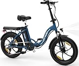 HITWAY E Bike Elektrofahrrad 20' Fat Tire E-Fahrrad klapprad, 250W/36V/12Ah Akku, 35-90km, Off-Road Mountainbike mit 7 Gängen,City E-Bike Herren Damen