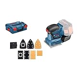 Bosch Professional 18V System Akku Schwingschleifer GSS 18V-10 (Schwingkreis-Ø: 1,6 mm, inkl. 3 Grundplatten mit unterschiedlichen Formaten, in L-BOXX, ohne Akku/ Ladegerät)