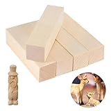 Lindenholz Holzblöcke, 5 Stück Schnitzholz Schnitzen, Schnitzen Holzblöcke Unbehandelt, 15 x 5 x 5cm Holzblöcke Schnitzholz, Holzblock-Set, Holzklötze zum Basteln, für Holzblöcke zum DIY Schnitzen