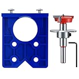 35 mm Scharnierschablonen, Verdecktes Scharnier Boring Jig Bit Bohrbuchse Sets, Scharnierbohrer Scharnier Jig Bohrer Guide, Scharnierbohrlehre für Schrankscharniere Montageplatten Schreinerar