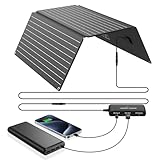 Ecosonique 30W Solarpanel Faltbar, DC19V,USB-A QC 3.0,USB-C PD 24W mit Abnehmbarem Power Hub, IP67 Wasserdicht Solar Ladegerät für Handy Power Bank Tablet Laptop Kamera Powerstation,Camping Wandern