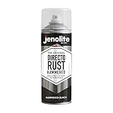 JENOLITE Directorust Sprühfarbe, gehämmert, Schwarz, für verschiedene Oberflächen, All-in-One-Grundierung, Unterlack und Decklack, direkt auf Rost auftragen, 400 ml