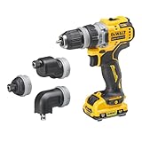 Dewalt 12 Volt 2-Gang Akku-Bohrschrauber DCD703L2T (3Ah, bürstenloser Motor, mit 4 wechselbaren Werkzeug-Aufnahmen, mit Vollmetall-Getriebe, inkl. 2 Akkus, Ladegerät, Metall-Gürtelclip & TSTAK Box)