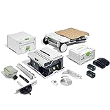 Festool Akku-Tischkreissäge CSC SYS 50 EBI-Set (mit Kreissägeblatt, Parallelanschlag, Schiebestock, Winkel-Rastanschlag, Spänefangsack, Spaltkeil, Innensechskantschlüssel, Energie-Set, Untergestell)