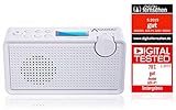 [ Test 2X GUT *] Anadol ADX-P1 DAB DAB+ Radio für UKW FM fähig- tragbares Radio - Kofferradio Stereo mit Akku - Digital Radio mit LCD-Display und 20 Senderspeicherplätze - Kopfhöreranschluss - weiß