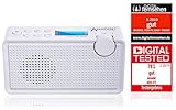 [ Test 2X GUT *] Anadol ADX-P1 DAB DAB+ Radio für UKW FM fähig- tragbares Radio - Kofferradio Stereo mit Akku - Digital Radio mit LCD-Display und 20 Senderspeicherplätze - Kopfhöreranschluss - weiß