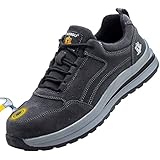 TAERGU S3 Sicherheitsschuhe Herren-Leder S1 Arbeitsschuhe SBP Leicht Stahlkappenschuhe Safety Shoes,922,Schwarz,EU42