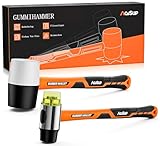 AojSup 2 tlg. Gummihammer Set, Inklusive 45mm Gummihammer und 30mm Doppelseitiger Weicher Hammer, Langlebiger Schonhammer für Indoor und Outdoor - Rutschfestem & Stoßdämpfendem Griff