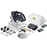 Festool Akku-Leistensäge SYMC 70 4,0 EBI-Plus SYMMETRIC 577464 (Leistensäge Werkstatt Winkelsäge) Farbe: Schwarz/Grau/Akkuspannung: 2x18 V/Leerlaufdrehzahl: 1.300-1.800 min-1/Sägeblatt: 216,00 mm