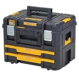 Dewalt T STAK Boxen Kombination DWST83395-1 (Kombination aus T STAK Boxen II und IV, IP54, anpassbare Schaumstoffeinlage, herausnehmbare Innenteiler, Metallschließen, 2 Handgriffe) 1 Stück