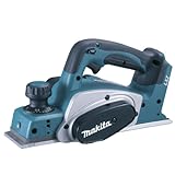 Makita DKP180Z Akku-Hobel (18,0 V, 82 mm, ohne Akku/ohne Ladegerät), Blau, Silber