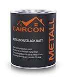 CAIRCON Metallschutzlack MATT 3in1 Metallfarbe Metalllack Rostschutzfarbe Schwarz - 750ml