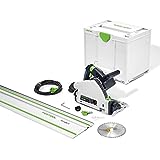 Festool Tauchsäge TS 55 FEBQ-Plus-FS (mit Kreissägeblatt, Splitterschutz, Sichtfenster, Innensechskantschlüssel, Führungsschiene), im Systainer