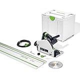 Festool Tauchsäge TS 55 FEBQ-Plus-FS (mit Kreissägeblatt, Splitterschutz, Sichtfenster, Innensechskantschlüssel, Führungsschiene), im Systainer